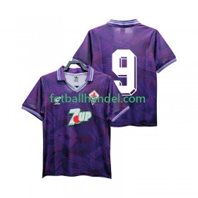 Herre Fotballdrakter ACF Fiorentina 9 Hjemme Retro 1992 1993 Kortermet